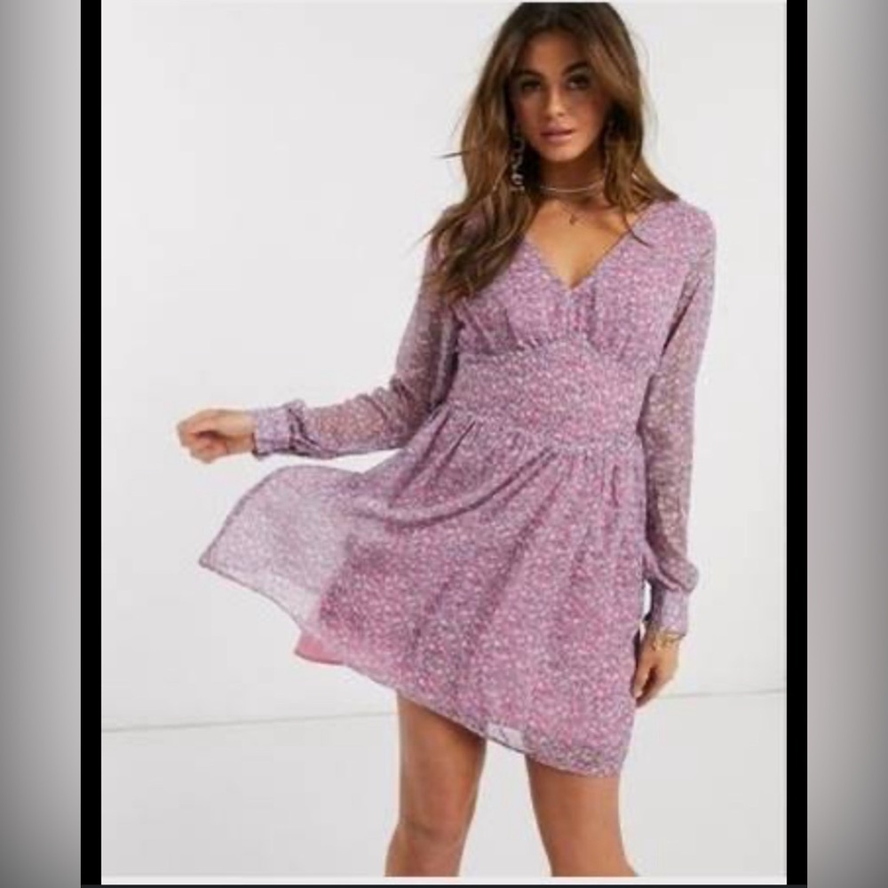Asos IvyRevel Pink Floral Dress 34 size small